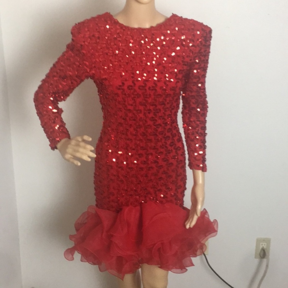 Red sequins cocktail dress size 5/6